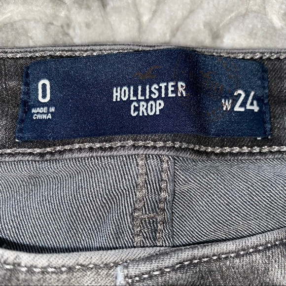 Hollister grey crop skinny stretchy jeans size 24 - Picture 3 of 4
